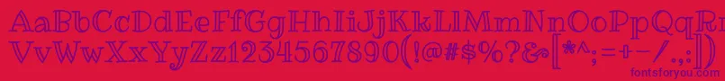 Czcionka RibeyemarrowRegular – fioletowe czcionki na czerwonym tle