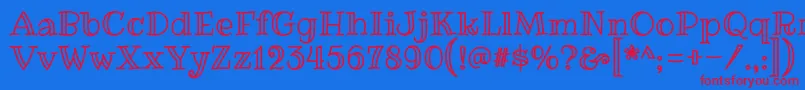 RibeyemarrowRegular Font – Red Fonts on Blue Background
