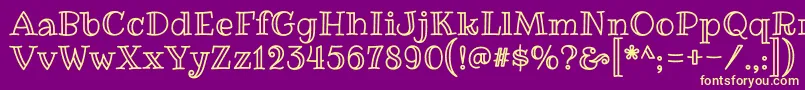 RibeyemarrowRegular Font – Yellow Fonts on Purple Background