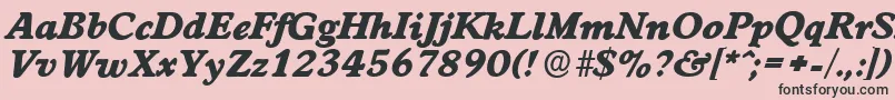 Шрифт WorcesterserialHeavyItalic – чёрные шрифты на розовом фоне