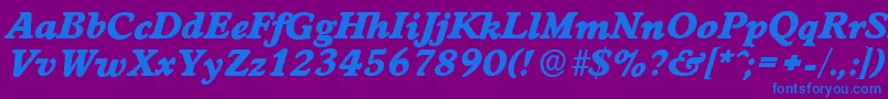 WorcesterserialHeavyItalic Font – Blue Fonts on Purple Background