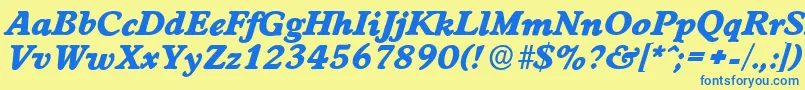 fuente WorcesterserialHeavyItalic – Fuentes Azules Sobre Fondo Amarillo