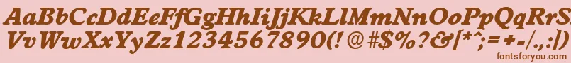 Шрифт WorcesterserialHeavyItalic – коричневые шрифты на розовом фоне