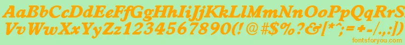 WorcesterserialHeavyItalic Font – Orange Fonts on Green Background