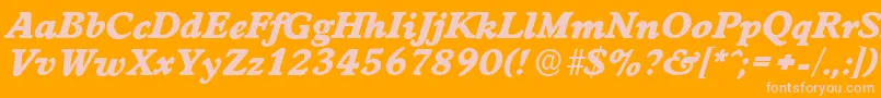 WorcesterserialHeavyItalic Font – Pink Fonts on Orange Background