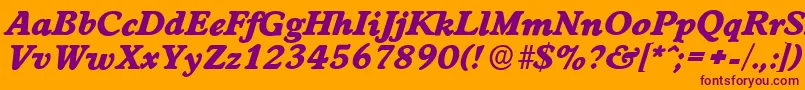 WorcesterserialHeavyItalic Font – Purple Fonts on Orange Background