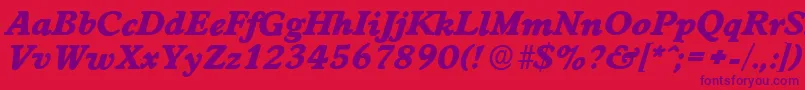 Czcionka WorcesterserialHeavyItalic – fioletowe czcionki na czerwonym tle