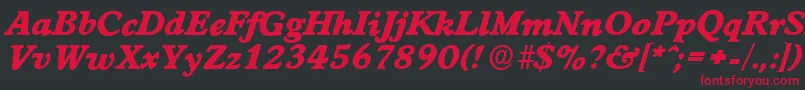 Czcionka WorcesterserialHeavyItalic – czerwone czcionki na czarnym tle