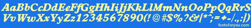 Шрифт WorcesterserialHeavyItalic – жёлтые шрифты на синем фоне