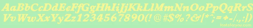 WorcesterserialHeavyItalic Font – Yellow Fonts on Green Background