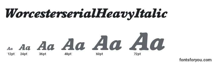 WorcesterserialHeavyItalic Font Sizes