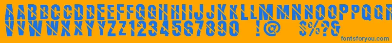 Aerosans Font – Blue Fonts on Orange Background