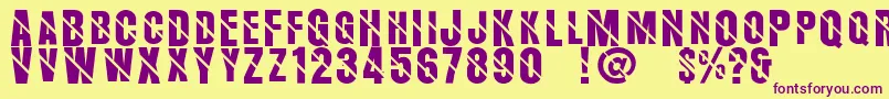 Aerosans Font – Purple Fonts on Yellow Background