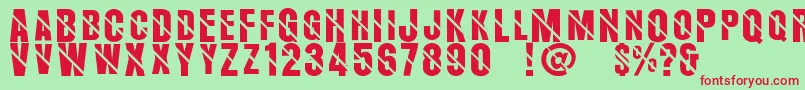 Aerosans Font – Red Fonts on Green Background