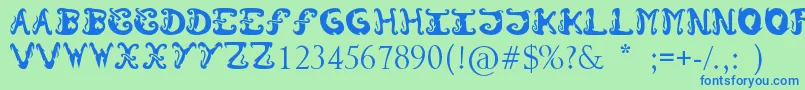 Morzo Font – Blue Fonts on Green Background