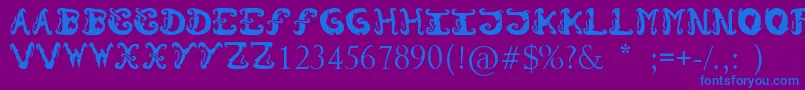 フォントMorzo – 紫色の背景に青い文字