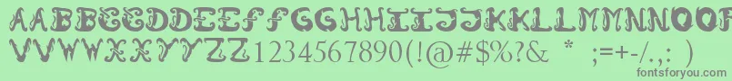 フォントMorzo – 緑の背景に灰色の文字