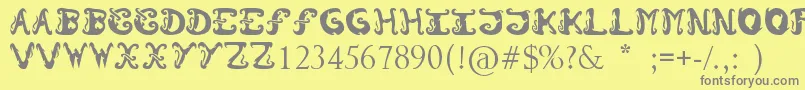 Morzo-fontti – harmaat kirjasimet keltaisella taustalla