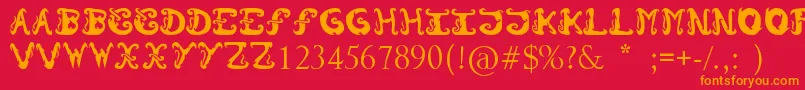 Шрифт Morzo – оранжевые шрифты на красном фоне