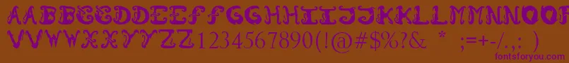 Morzo-fontti – violetit fontit ruskealla taustalla