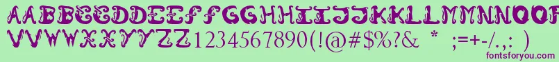 Morzo-Schriftart – Violette Schriften auf grünem Hintergrund