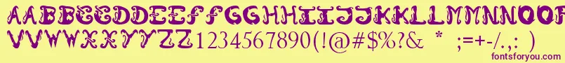 Morzo-Schriftart – Violette Schriften auf gelbem Hintergrund
