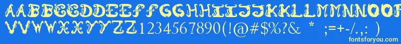 Morzo Font – Yellow Fonts on Blue Background