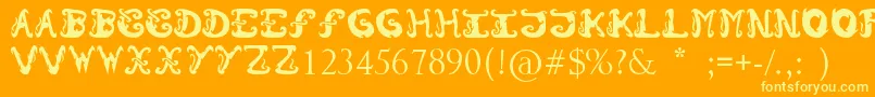 Morzo-Schriftart – Gelbe Schriften auf orangefarbenem Hintergrund