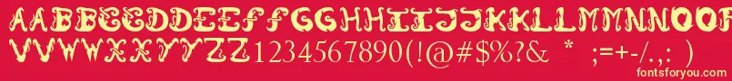 Morzo Font – Yellow Fonts on Red Background