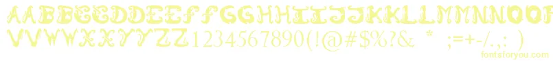 Czcionka Morzo – żółte czcionki na białym tle