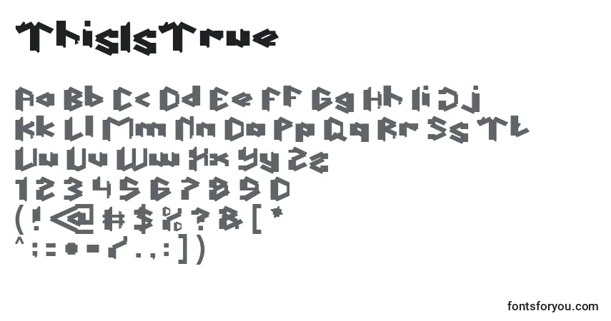 A fonte ThisIsTrue (106499) – alfabeto, números, caracteres especiais