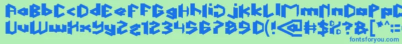 フォントThisIsTrue – 青い文字は緑の背景です。