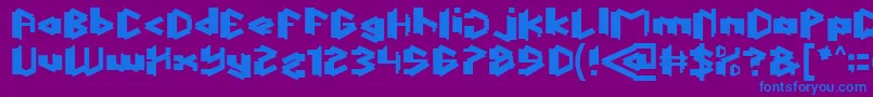 フォントThisIsTrue – 紫色の背景に青い文字