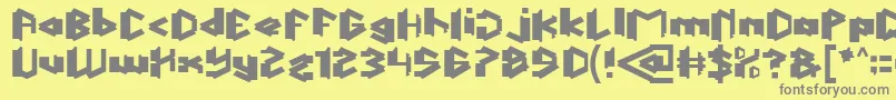 ThisIsTrue-fontti – harmaat kirjasimet keltaisella taustalla