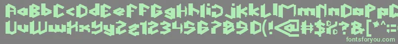 フォントThisIsTrue – 灰色の背景に緑のフォント