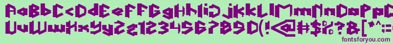 ThisIsTrue-fontti – violetit fontit vihreällä taustalla