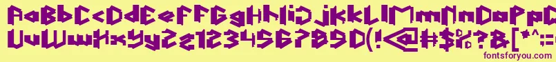 ThisIsTrue-fontti – violetit fontit keltaisella taustalla