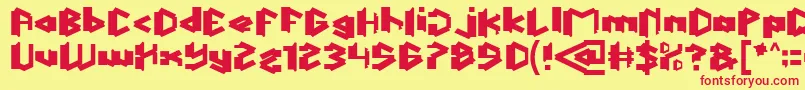 ThisIsTrue-Schriftart – Rote Schriften auf gelbem Hintergrund