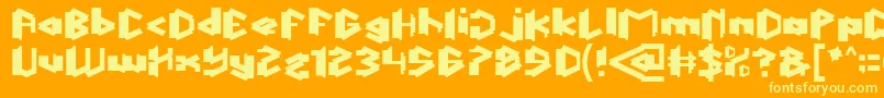 ThisIsTrue-Schriftart – Gelbe Schriften auf orangefarbenem Hintergrund