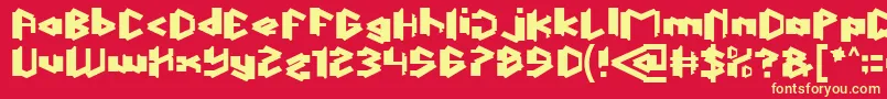 ThisIsTrue-fontti – keltaiset fontit punaisella taustalla