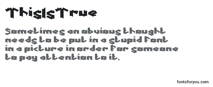 Review of the ThisIsTrue (106499) Font