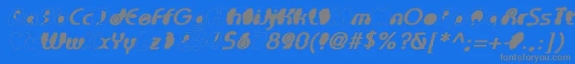 フォントTheBlackHoleBold – 青い背景に灰色の文字
