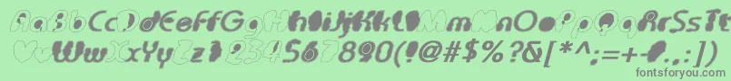 フォントTheBlackHoleBold – 緑の背景に灰色の文字