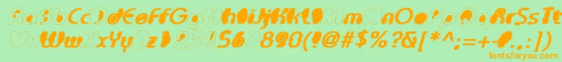 TheBlackHoleBold Font – Orange Fonts on Green Background