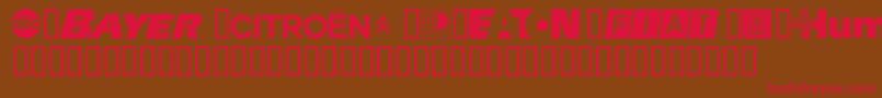 CorpartTMiiSample Font – Red Fonts on Brown Background