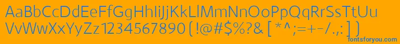 フォントMonsalLight – オレンジの背景に青い文字