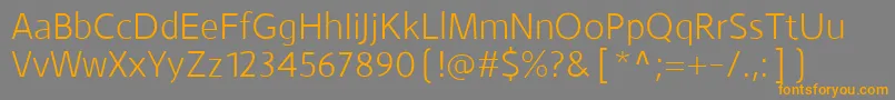 フォントMonsalLight – オレンジの文字は灰色の背景にあります。