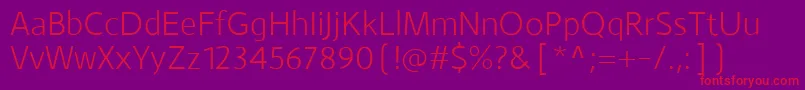 MonsalLight Font – Red Fonts on Purple Background