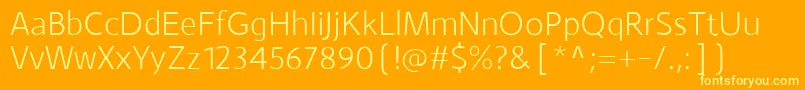 MonsalLight-Schriftart – Gelbe Schriften auf orangefarbenem Hintergrund