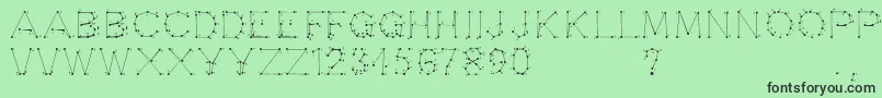 Fonte Opointefait – fontes pretas em um fundo verde